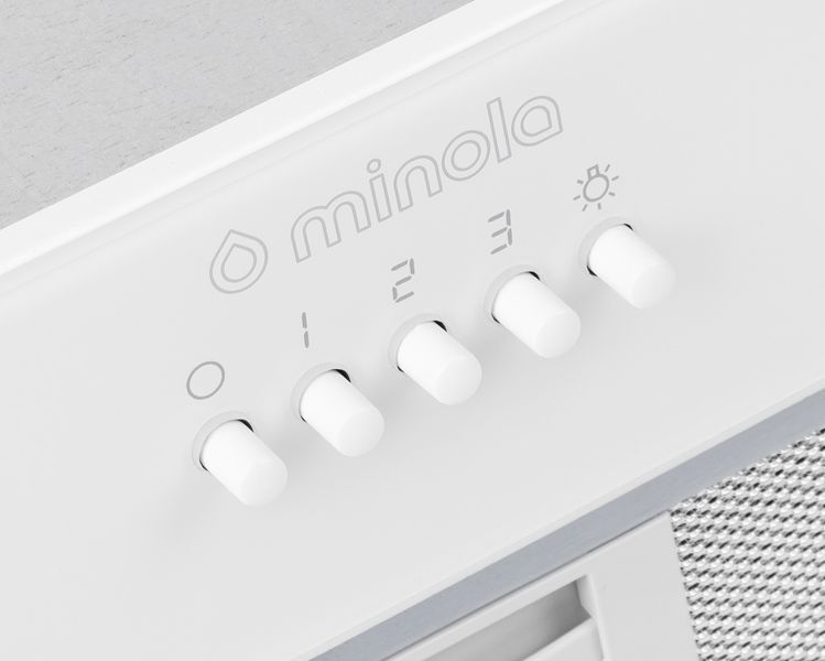 Витяжка Minola HBI 52621 WH GLASS 700 LED (повновбудована, 53 см, 700 м&sup3;/год, біла) HBI 52621WH фото