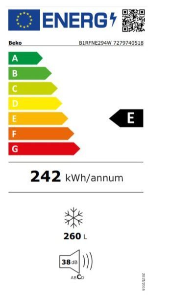 Морозильна камера BEKO B1RFNE294W B1RFNE294W фото