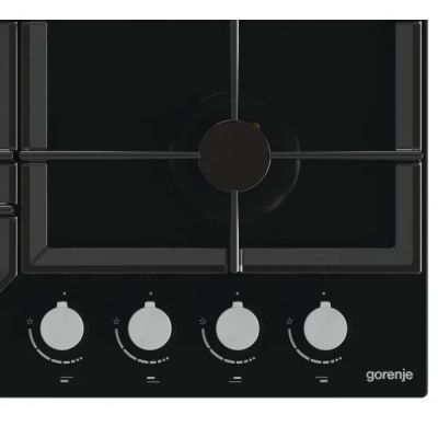 Варильна поверхня Gorenje GTW641KB (газова, вбудована, 4 конфорки, чавун, чорна) GTW641KB фото