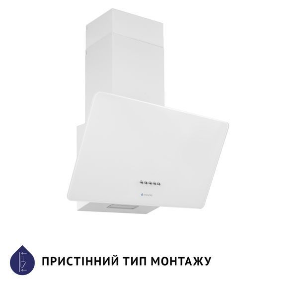 Витяжка Minola HDN 6224 WH 700 LED (похила, 60 см, 700 м&sup3;/год, скло, біла) HDN 6224 WH 700 LED фото